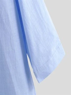 Mens Linen Casual Roll Sleeve Loose Buttons Pullover Henley Shirts -Incerun Shop 349ccc1c e5a1 4047 85dd a8c43e02f917