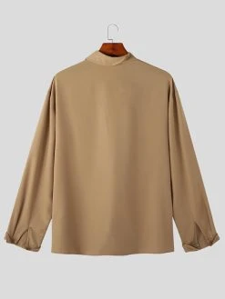 Mens Irregular Oblique Button Design Solid Long Sleeve Shirt -Incerun Shop 34aaf5aa 92f8 46ba 8266 65b513a5ae4c