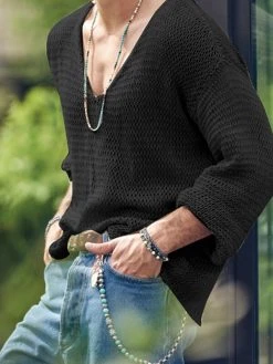 Mens Solid Long Sleeve V-neck T-shirt 15 Mens Solid Long Sleeve V-neck T-shirt -Incerun Shop 35b37ec4 c2c8 4f20 b816 4922c6407437