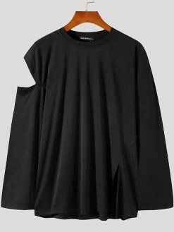 Men's Shoulder Cut Out Long Sleeve T-Shirt -Incerun Shop 3638af1d ad11 4817 b5b5 64a2ed482434