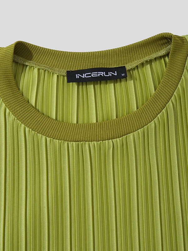 Mens Striped Stand Collar Short Sleeve T-Shirt 9 Mens Striped Stand Collar Short Sleeve T-Shirt - Image 7