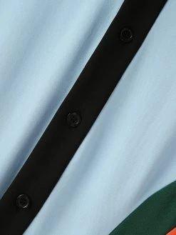 Mens Multicolor Patchwork Short Sleeve Lapel Jumpsuit -Incerun Shop 36cc40d3 ab2c 4ad9 93be cc9df8ed2d19