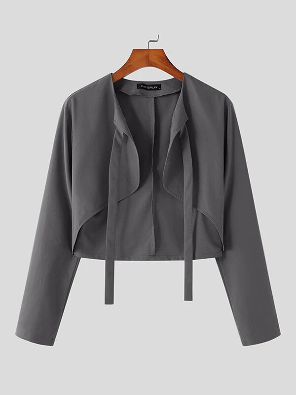 Mens Tie Knot Front Cropped Blazer 8 Mens Tie Knot Front Cropped Blazer - Image 6