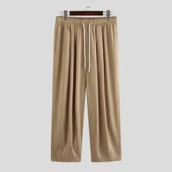 Men Retro Casual Wide Leg Cotton Linen Loose Yoga Pants -Incerun Shop 37a85bdc 27c7 4812 bfb7 933c3d513bc4