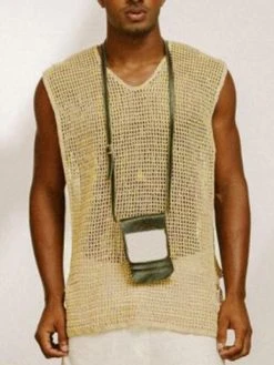 Men See Through Mesh Side Tie Vest -Incerun Shop 389b9cc1 8756 456a 83f5 3ac6ed6a8a71