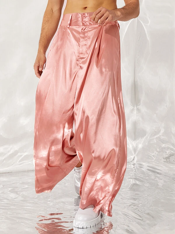 Mens Plain Loose Pleated Pants 4 Mens Plain Loose Pleated Pants - Image 2