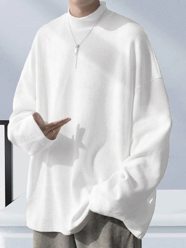 Mens Japan Solid Long Sleeve Casual T-shirt 3 Mens Japan Solid Long Sleeve Casual T-shirt