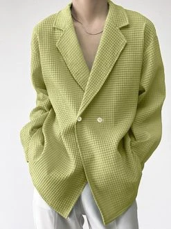 Mens Lapel Plaid Long-sleeved Blazer -Incerun Shop 38fa0864 5498 47bf 997e ab80e788fcc3