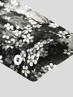Men See Through Mesh Floral Print Shirt -Incerun Shop 3921a8a4 7f12 4baa 9fc6 996217a8f4f3