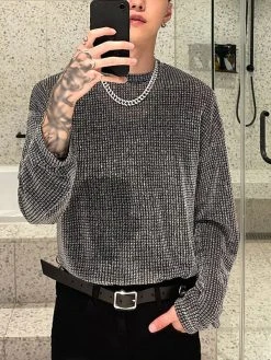 Men Shimmer Mesh Sunscreen Long Sleeve T-Shirt -Incerun Shop 3925767f ef02 4209 94f3 a25d35773f3c