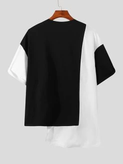 Mens Irregular Contrast Color Half-sleeve T-Shirts 13 Mens Irregular Contrast Color Half-sleeve T-Shirts -Incerun Shop 3949a2d5 378e 4175 adc1 80eecd44d311