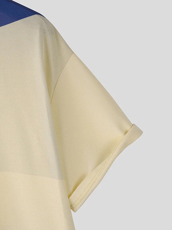 Mens Color Block Patchwork Short Sleeve T-Shirt 9 Mens Color Block Patchwork Short Sleeve T-Shirt - Image 7