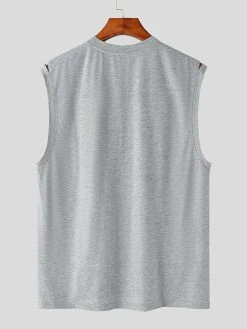 Mens Cutout Shoulder Seam Detail Tank Top -Incerun Shop 3a3b1456 84e2 4692 8b75 eaf1d6433783