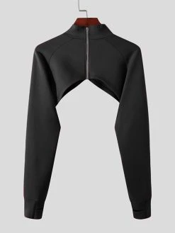 Mens High Neck Back Zipper Cropped Top -Incerun Shop 3a782917 b967 4664 a3ec 0ea4c7bd3cf4
