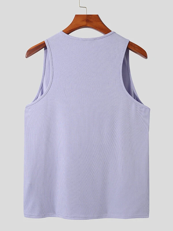 Men Knitted Pit Strip Cutout Bevel Collar Vest 7 Men Knitted Pit Strip Cutout Bevel Collar Vest - Image 5