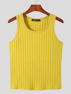 Mens Ribbed Knit Crew Neck Solid Sleeveless Tank 13 Mens Ribbed Knit Crew Neck Solid Sleeveless Tank -Incerun Shop 3b34df23 4dc5 42b1 8745 349482c69c3f