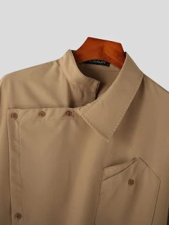 Mens Irregular Oblique Button Design Solid Long Sleeve Shirt -Incerun Shop 3bff8f41 fd18 4bcb b980 76ccd44f9a85