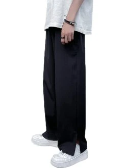 Men's Solid Color Split Wide Leg Pants -Incerun Shop 3d05c4b8 0b69 4f29 b37c 64b8ff2460de
