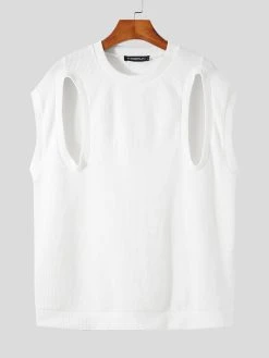 Mens Knit Round Neck Two-way Wear Vest -Incerun Shop 3d2e28ef 392e 4a34 828b 33f3fc8cea86