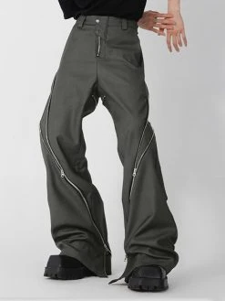 Mens Solid Zip Design Snap Button Waist Pants 14 Mens Solid Zip Design Snap Button Waist Pants -Incerun Shop 3d931eb3 3ae5 4440 8bfd 8e0035c97c87