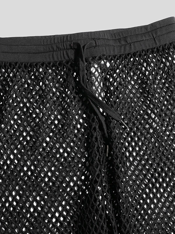 Men See Through Mesh Elastic Waist Drawstring Pants 8 Men See Through Mesh Elastic Waist Drawstring Pants - Image 6