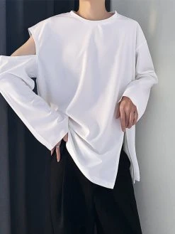 Men's Shoulder Cut Out Long Sleeve T-Shirt -Incerun Shop 3fc8a2f9 b367 4f78 9bf4 e8dc58071c3c