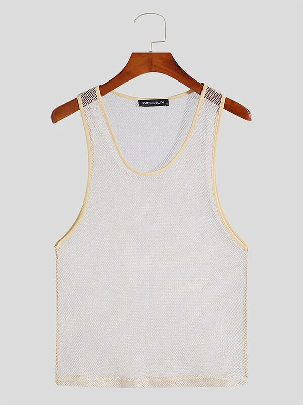 Men Mesh See Through Sleeveless Vest 7 Men Mesh See Through Sleeveless Vest - Image 5