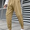 Mens Solid Pleated Sticky Cuff Drawstring Waist Pants -Incerun Shop 43115533 05a4 44f9 b18e 2019752a8e72