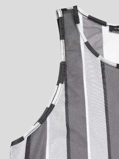 Men Sexy See Through Striped Vest -Incerun Shop 438dc99e c4e7 4e58 b76e 4a6fa485ffb3