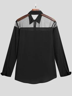 Men Sexy Mesh Patchwork Long Sleeve Shirt 13 Men Sexy Mesh Patchwork Long Sleeve Shirt -Incerun Shop 43afa116 8cd1 43ba 8c34 eba5fad55cb4