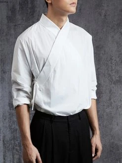 Mens Solid Color Cotton Linen Long Sleeve Shirt -Incerun Shop 4487b90e 1ae0 4324 8a87 9628c8f20388