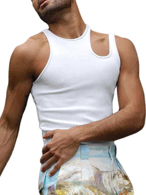 Mens Sexy Cutout Shoulder Sleeveless Vest 6 Mens Sexy Cutout Shoulder Sleeveless Vest - Image 4