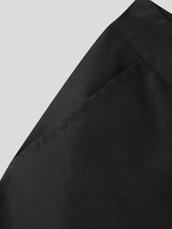 Mens Solid Zip Design Snap Button Waist Pants 10 Mens Solid Zip Design Snap Button Waist Pants - Image 8