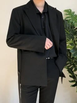 Men's Irregular Casual Long Sleeve Blazer -Incerun Shop 4714a678 67e7 4ce2 ae7c 313b6804cc41