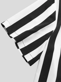 Men Vintage Stand-up Collar Short Sleeve Striped Shirt 13 Men Vintage Stand-up Collar Short Sleeve Striped Shirt -Incerun Shop 474999e8 fba7 411c 89ba ab10f2a49400