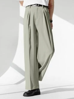 Mens Solid Pleated Casual Loose Straight Pants 11 Mens Solid Pleated Casual Loose Straight Pants -Incerun Shop 47a6e11f 3c13 42dc 86d6 d4289dbc80ea