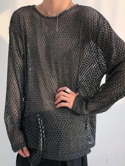 Mens Hollow Mesh Drop Shoulder T-Shirt 10 Mens Hollow Mesh Drop Shoulder T-Shirt -Incerun Shop 490589b9 21fa 47a7 8abd 604094582aac