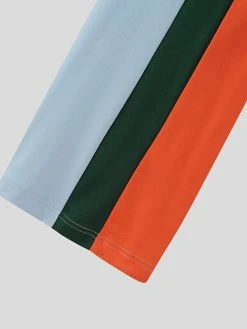 Mens Multicolor Patchwork Short Sleeve Lapel Jumpsuit -Incerun Shop 492396c9 1f03 42bf 86c5 042a8772d788