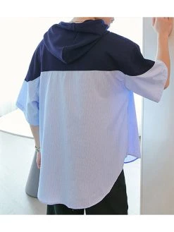 Mens Color Block Pocket Hoodie Shirt -Incerun Shop 49bfefa2 bb15 461f bae5 d9a64f29c4b7