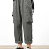 Mens Solid Pocket Drawstring Waist Casual Pants -Incerun Shop 49e239d9 d018 4af9 b9a6 f7d1afb1b405