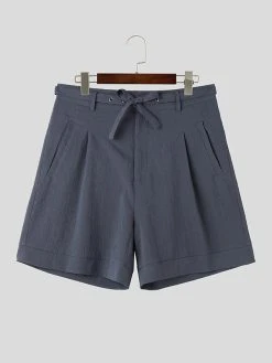 Mens Solid Texture V-Neck Casual Two Pieces Outfits -Incerun Shop 49f17f80 2be0 4b14 b88b 20eec90fccf9