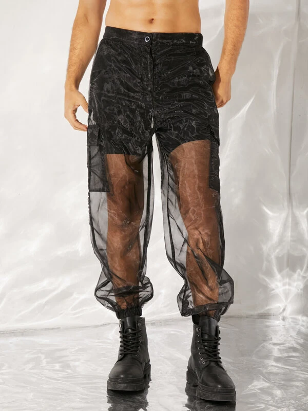 Men's Sexy See Through Mesh Pocket Pants 5 Men's Sexy See Through Mesh Pocket Pants - Image 3