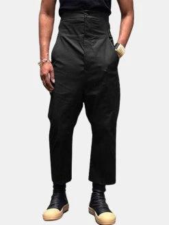 Mens Solid High Waist Pocket Casual Pants -Incerun Shop 4a9654e4 5662 4a98 95e4 123ede28f6b5