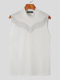 Mens Plain Fringe Knit Vest -Incerun Shop 4b596d30 6d10 4281 a989 275958afe13c