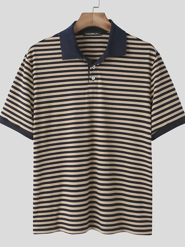 Mens Japan Striped Pattern Knit Shirt 5 Mens Japan Striped Pattern Knit Shirt - Image 3