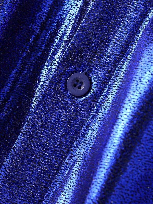 Mens Shiny Metallic Bow Tie Neck Shirt 9 Mens Shiny Metallic Bow Tie Neck Shirt - Image 7