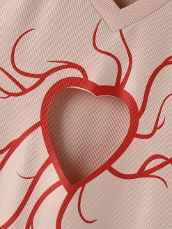 Mens Heart Print Cutout V-Neck Rib-Knit Sleeveless Tank -Incerun Shop 4c00a84e c245 4a79 8983 a0c13055c46c