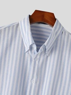 Mens Striped Button Down Collar Long Sleeve Shirt -Incerun Shop 4d9fb7eb 541a 4d9a a23c 5aafbe6686c2