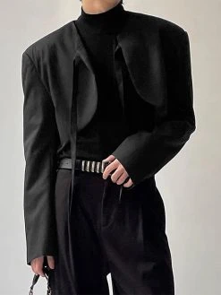 Mens Tie Knot Front Cropped Blazer 14 Mens Tie Knot Front Cropped Blazer -Incerun Shop 4e3d54a7 8e6b 4c3d 9bfa efb280da58a0