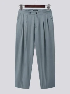 Mens Solid Color Pleated Casual Straight Suit Pants 11 Mens Solid Color Pleated Casual Straight Suit Pants -Incerun Shop 4e74ae44 521c 4b8a a0e3 b91fb3bc6bbb